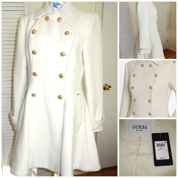 GUESS Elegant High-End Cream White - Coat - size S - NEW - Picture 1 of 16